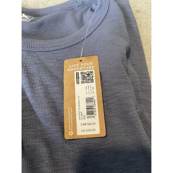 NWT - Eddie Bauer Blue Women's Infinity Slub Rib SS Tee Crew Neck 2XL‎ *Comfort* - Picture 9 of 12